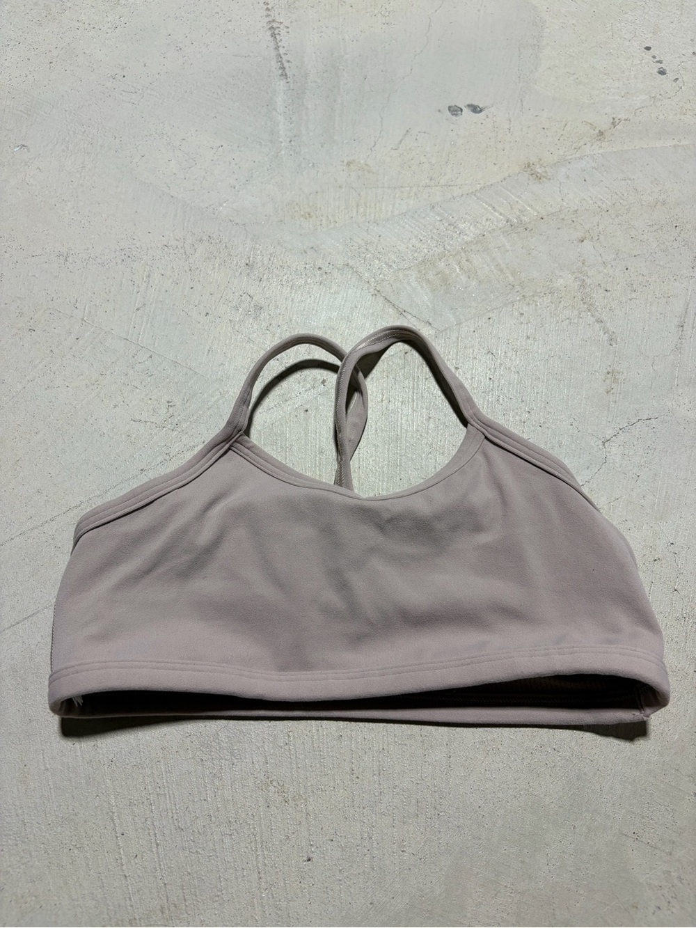 Athleta girl Light pink taupe Sports bra youth medium 8-10